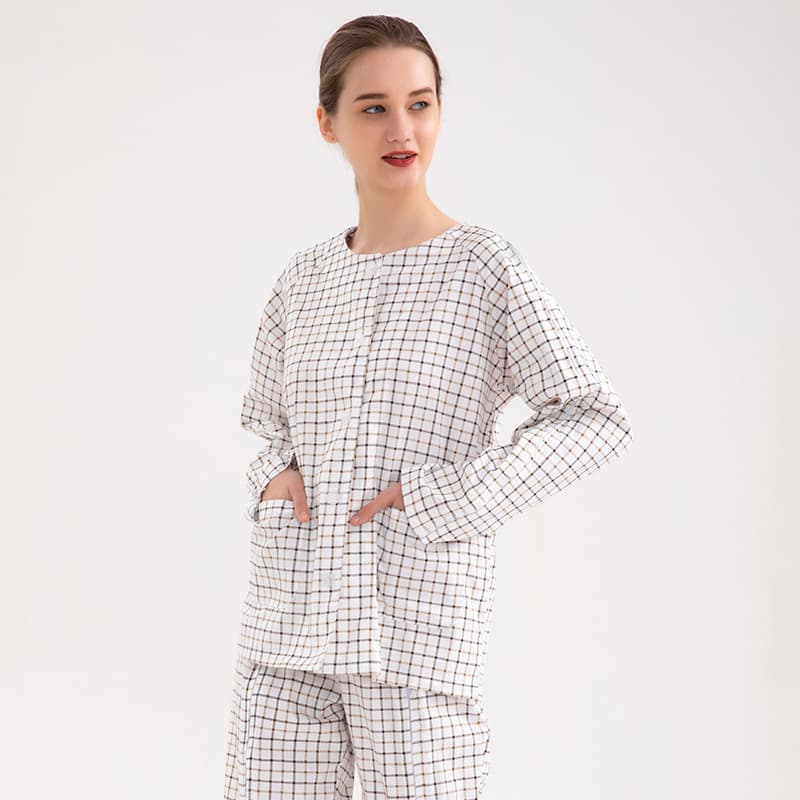 Hospital Patient Gown Women's Long Sleeve Shirt Sleepwear Cos Patient Costume Prop Suit Pure Cotton Patient Care Clothing