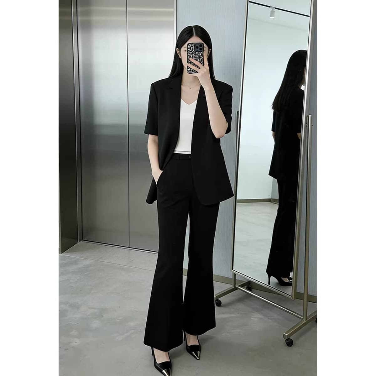 New Summer Premium Plus Size Thin Short-Sleeve Business Suit Set for Women, Plus Size Formal Suit Two-Piece 2613