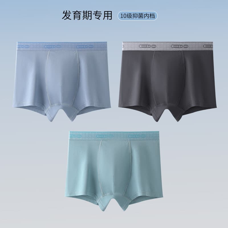 New Style Boys Boxer Briefs for Middle School, High School, and Teenagers Cotton Antibacterial Underwear Factory Direct Cross-Border