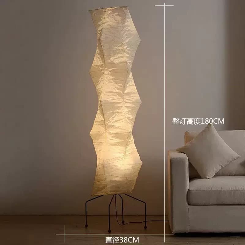 Isamu Noguchi Japanese Wabi-Sabi Floor Lamp, Rice Paper Art Lamp for Living Room Bedroom