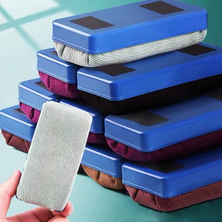 Easy-Clean Magnetic Whiteboard Eraser, Blackboard Eraser for Teaching and Conference Rooms, Specialized for Whiteboard Markers, Adsorbable Flannel, Washable Board Eraser