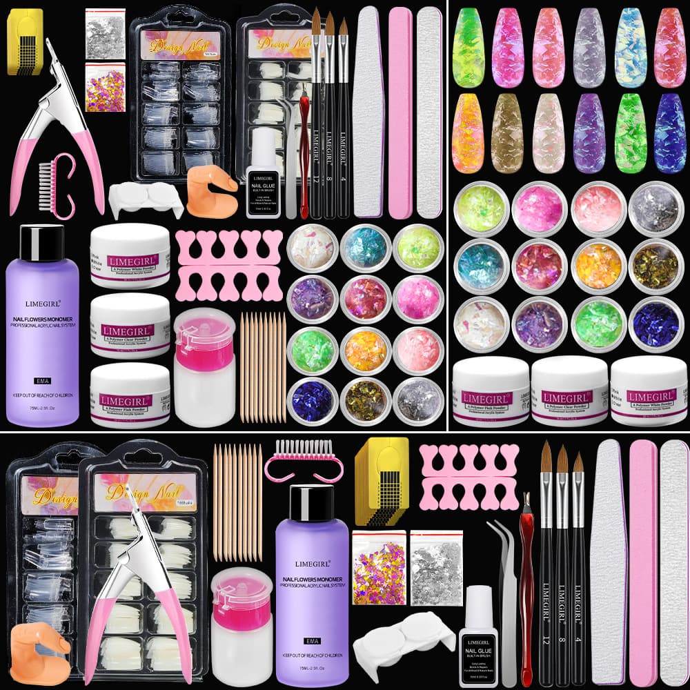 Nail Art Kit Full Set Crystal Powder Crystal Liquid Extension Gel UV Gel Polish Optional Salon Professional