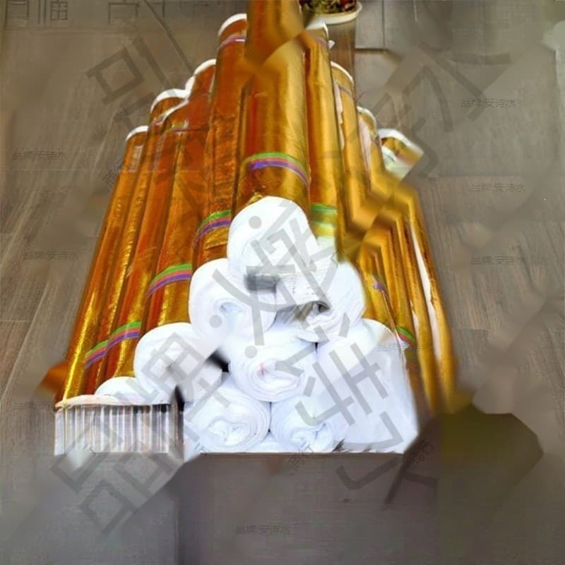 Gold Foil Decorative Fabric, Crinkled Wrapping Cloth for Columns, Gold Tree Trunk Wrap for Hotel Trees, Gold Paper Wrap