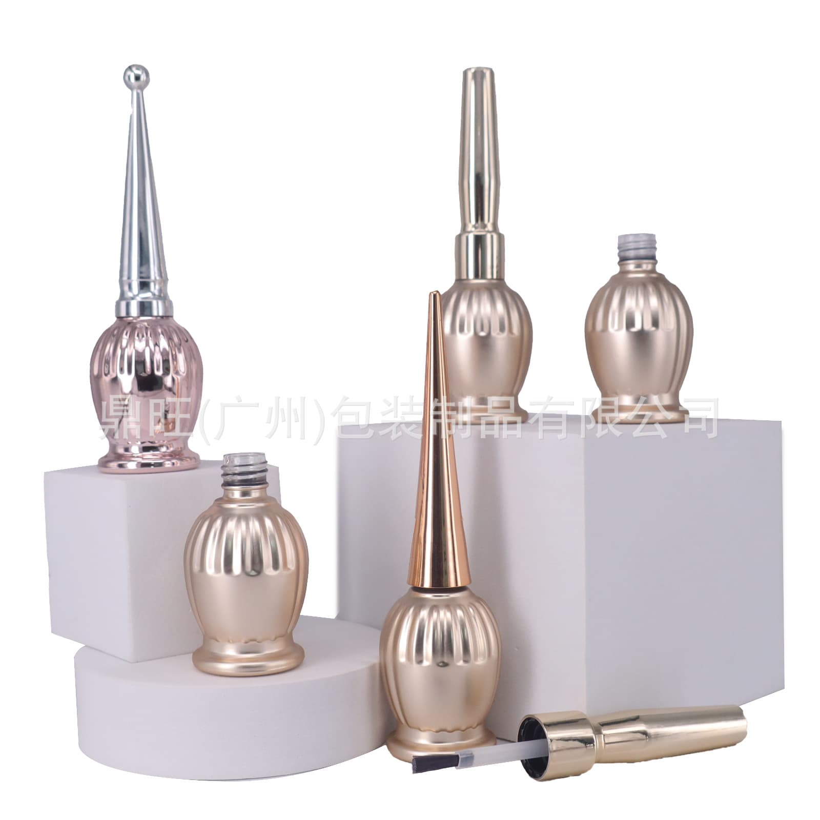 Factory Supply 15ml Spray Electroplated Nail Gel Refill Bottle Nail Polish Empty Bottle Matching Nail Gel Cap Brush