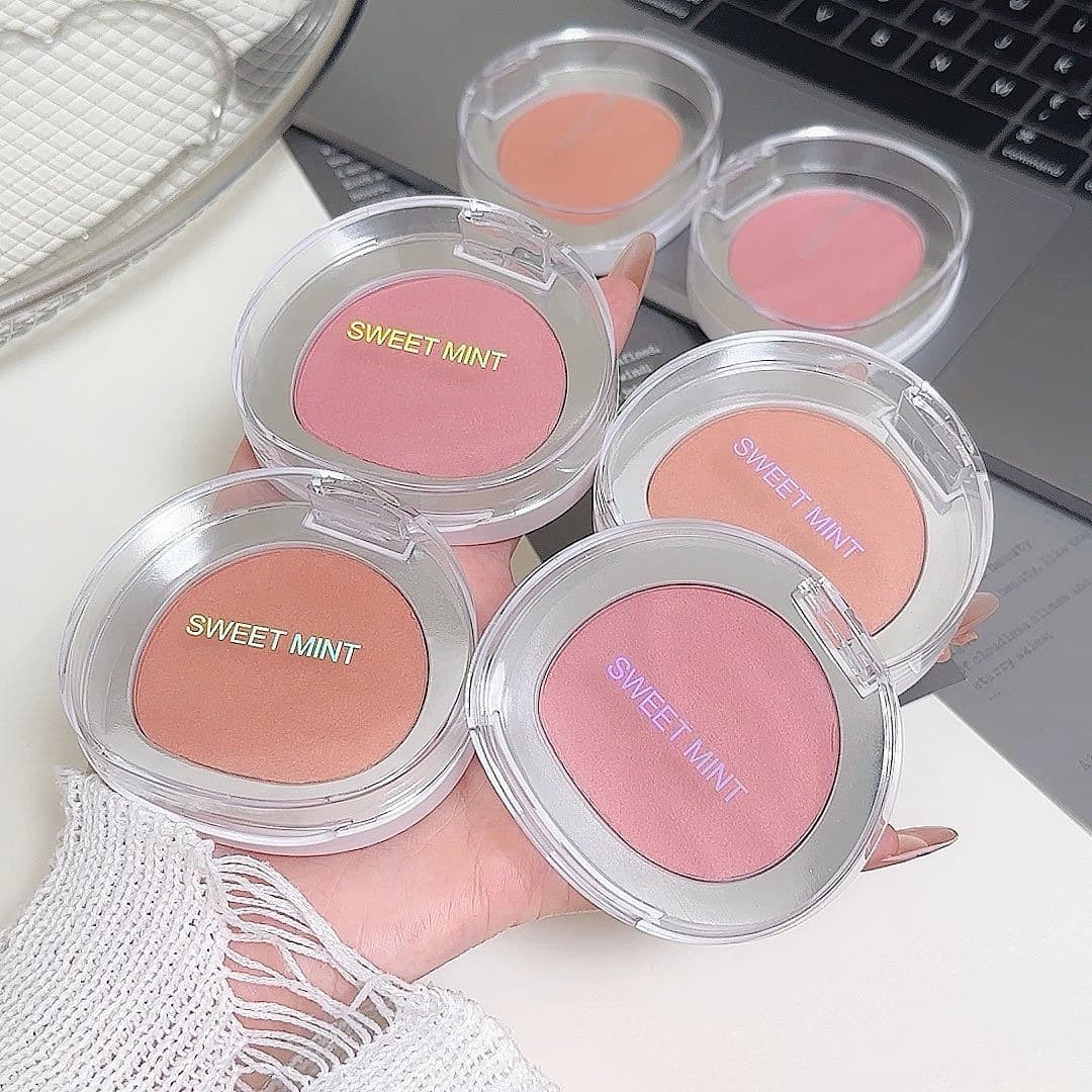 SWEET MINT Soft Texture Blush Powder, Low Saturation, Radiant Finish, Silky Texture, Korean Mood Blush Powder