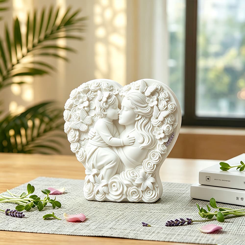 3D Heart Mother and Child Silicone Mold DIY Candle Plaster Mold Cross-Border Supply Factory Wholesale