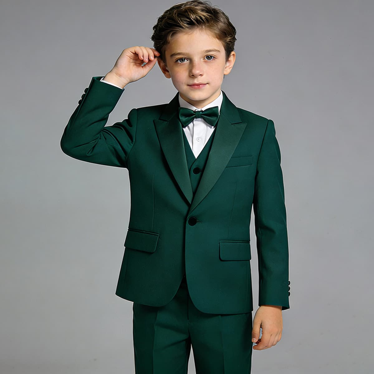 New Cross-Border Trade British Simple Children's Suit Set Boy Tuxedo Little Boy Suit Gentleman Jacket