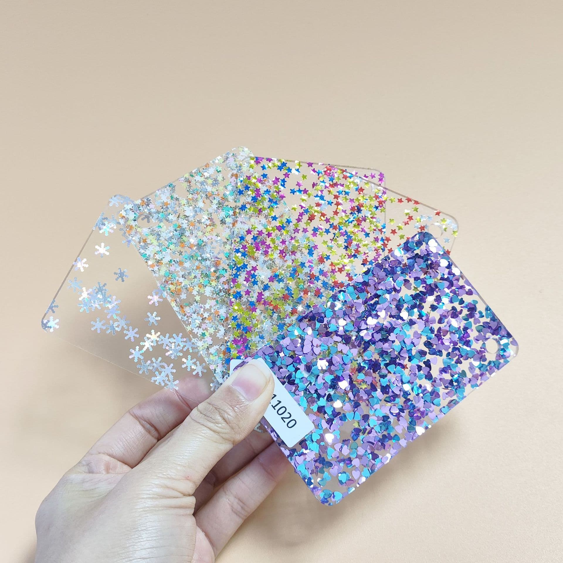 Transparent Irregular Glitter Snowflake Heart Star Series Special Acrylic Panels Direct from Factory