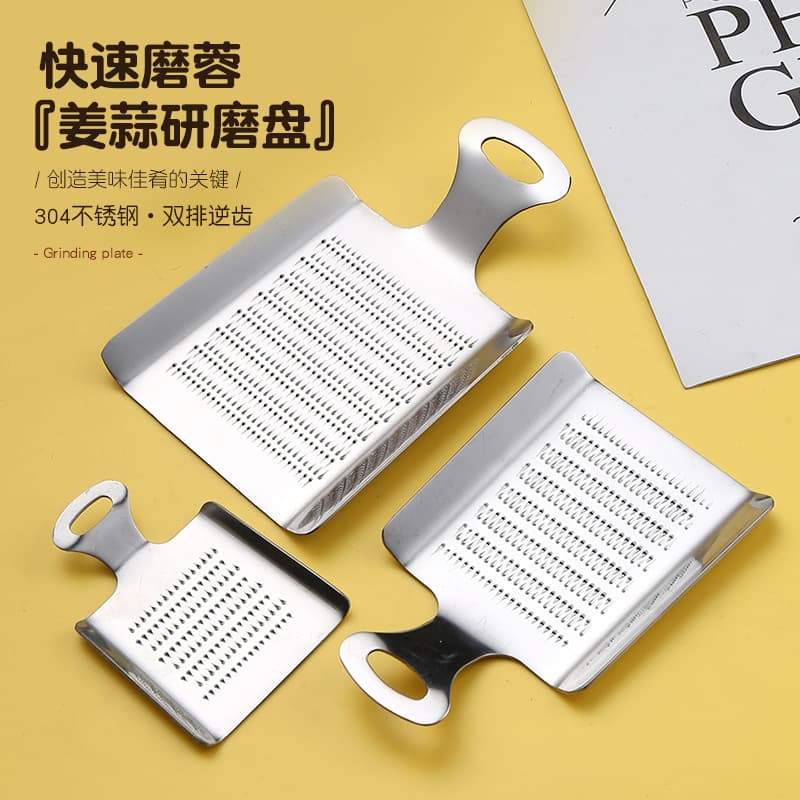 Stainless Steel Large Wasabi Grater Horseradish Mustard Grinder Garlic Ginger Grinding Tool Baby Food Grinding Utensil