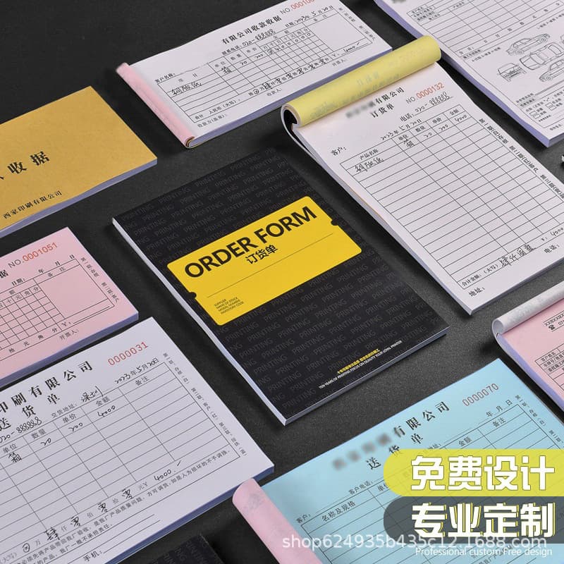 JunCai Delivery Note Duplicate/Triplicate/Quadruplicate Custom Contract Book, In/Outbound Slip, Receipt Custom, Carbon Copy Document Printing