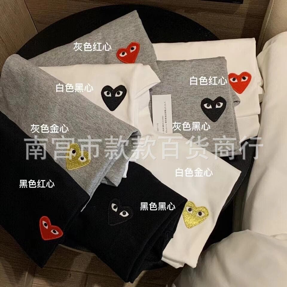 Japanese Trendy Brand Embroidered Heart Short-Sleeve Pure Cotton T-Shirt, Unisex Couple Matching Style, Parent-Child Small Red Heart Design