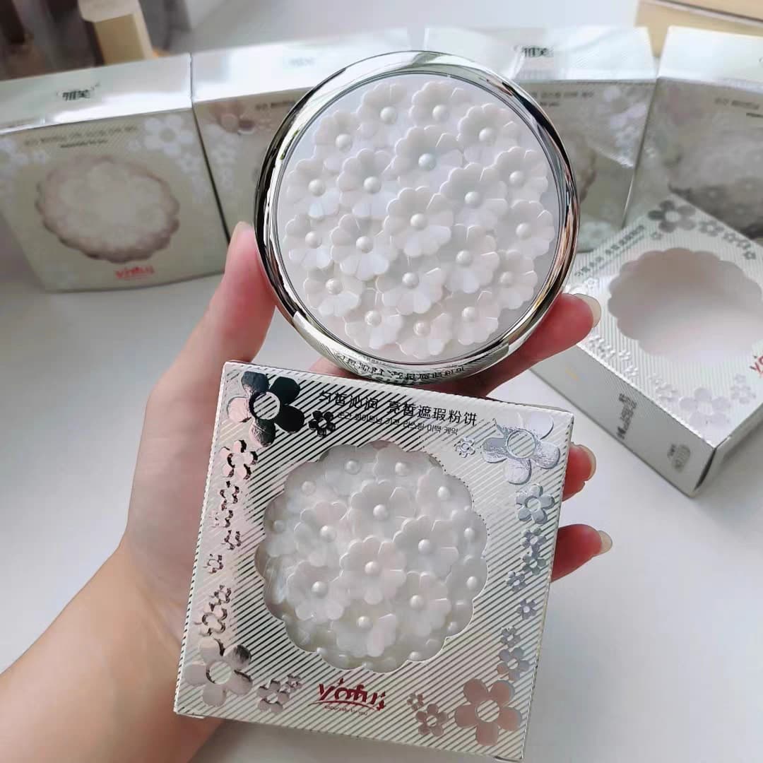 Yafu Yafu powder double-layer long-lasting dual-purpose powder biscuit powder glitter powder cream moisturizing makeup concealer dry and wet 1113