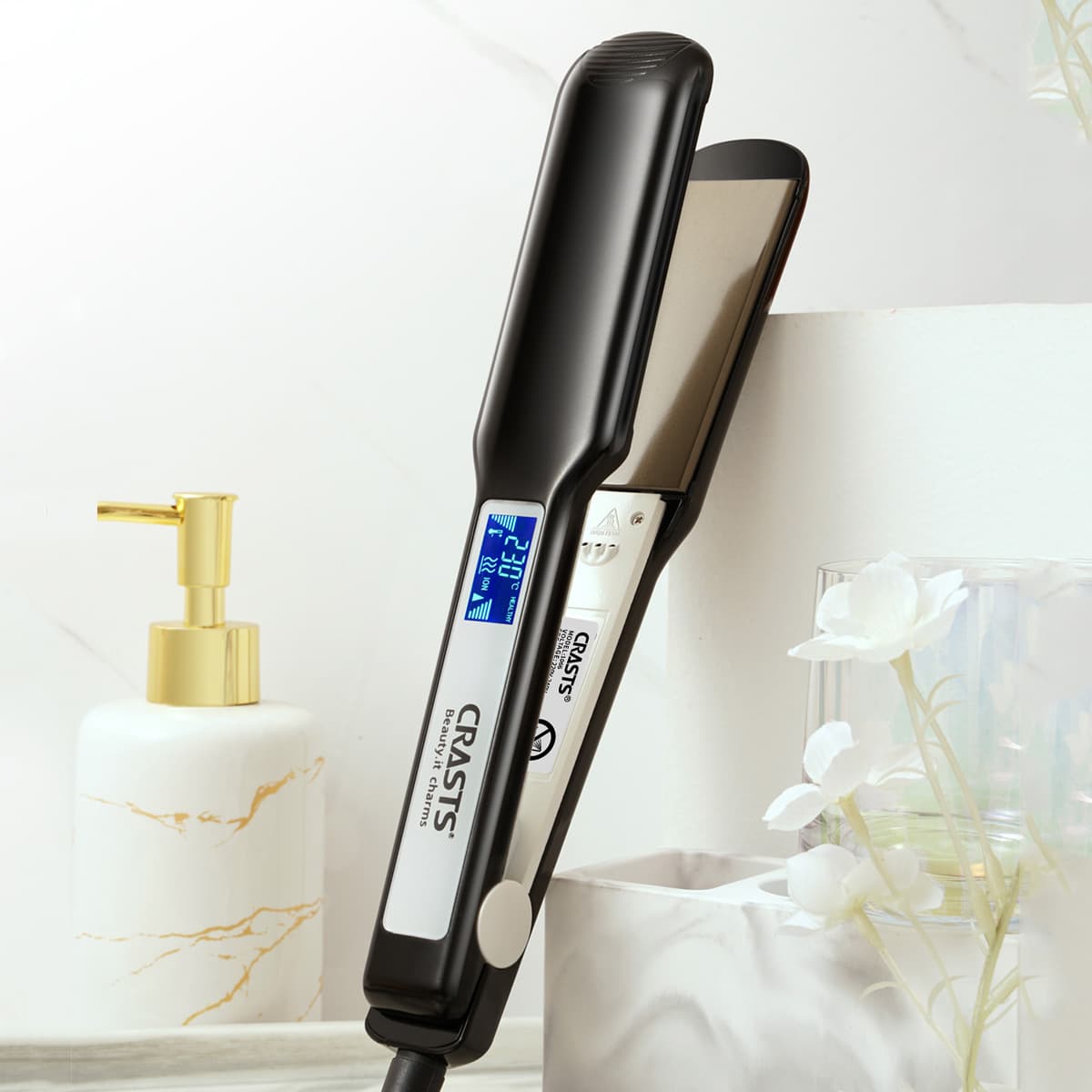 Cross-border EU Standard Hair Straightener for Salon Professional Hair Styling with LCD Display Wholesale