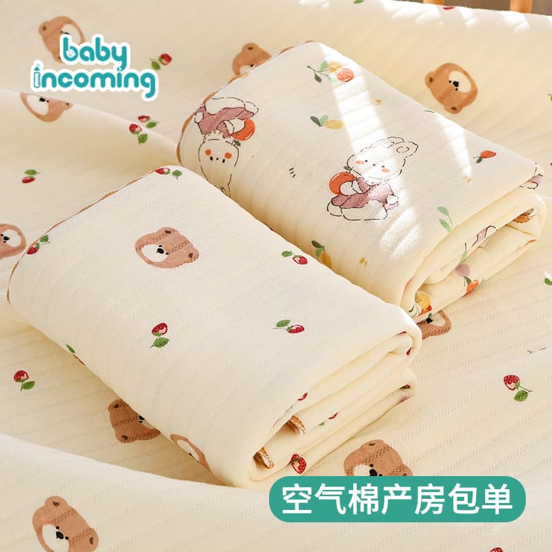 Swaddle Sheet Newborn Air Cotton Swaddling Cloth Cartoon Print Large Size Baby Wrapping Cloth Spring/Summer Swaddle Wrap Sheet