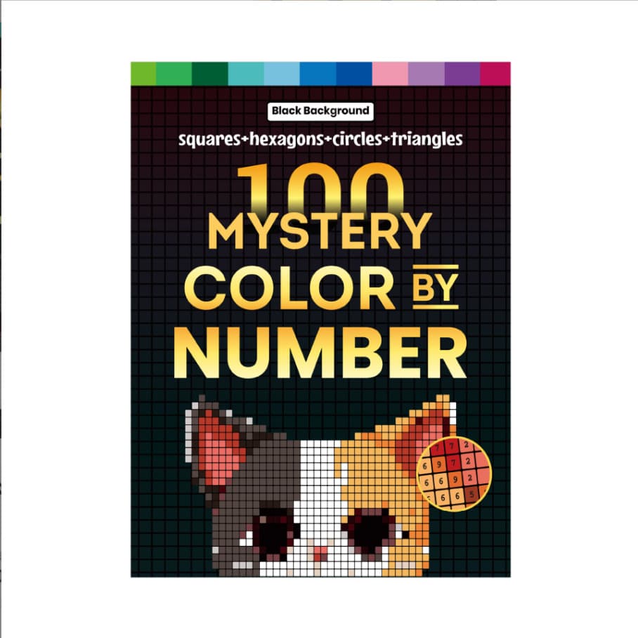 Cross-border new product 100 MYSTERY COLOR BY NUMBER Adult digital coloring book 204 pages