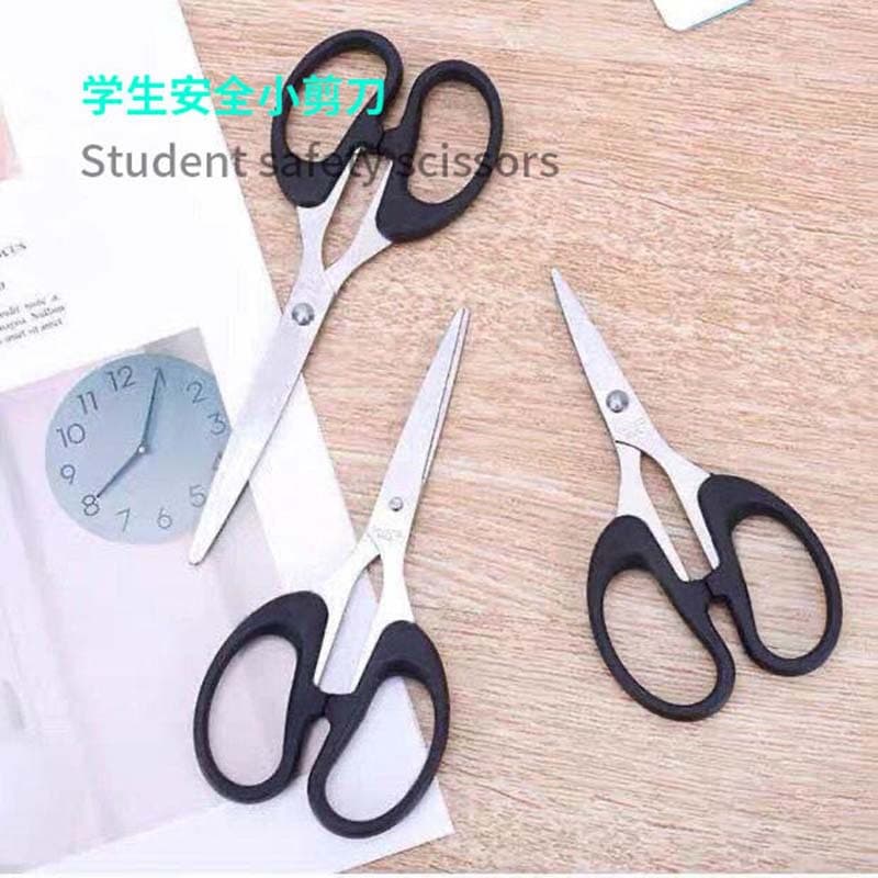 Stainless steel small scissors for office stationery, paper cutting, bangs trimming, thread snipping, and home crafting.