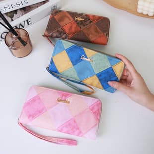2025 New Korean Fashion Women's Long Wallet, Color-Block Stitching Premium Feel Wallet Clutch