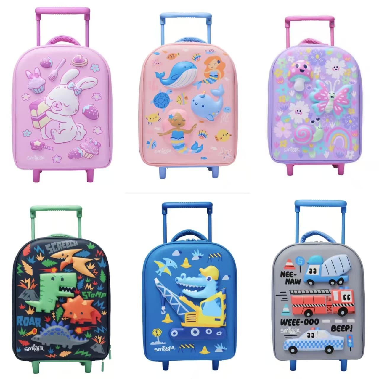 Australia Smiggle Small Rolling Backpack Student Suitcase Cute Kids Cartoon Travel Luggage