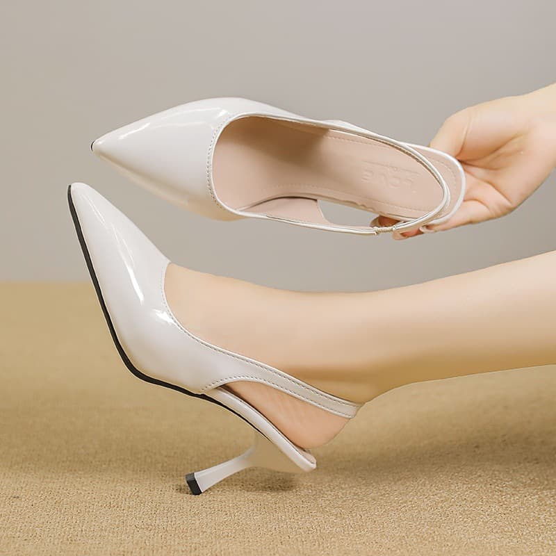 Elegant Closed-Toe Fashion Sandals for Women Summer 2026 New French Pointed Toe Celebrity High Heels Thin Heel Office Pumps