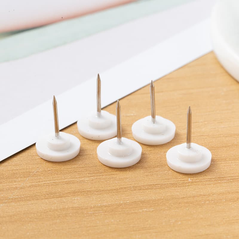 Yiwu transparent white round pins for art creation, drawing thumbtacks, cork/plastic push pins