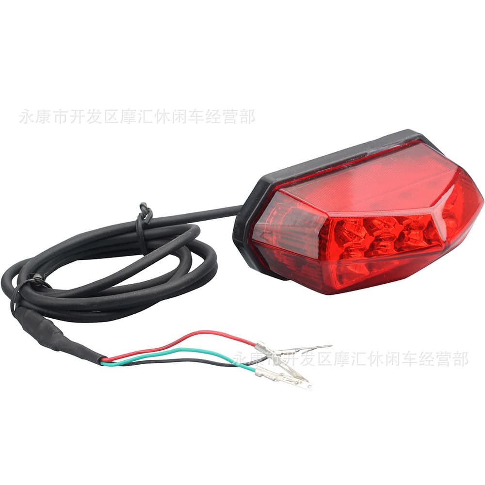 6-80V Three-Wire Electric Scooter Accessory Rear Tail Light Brake Light Warning Light Parking Light E-bike