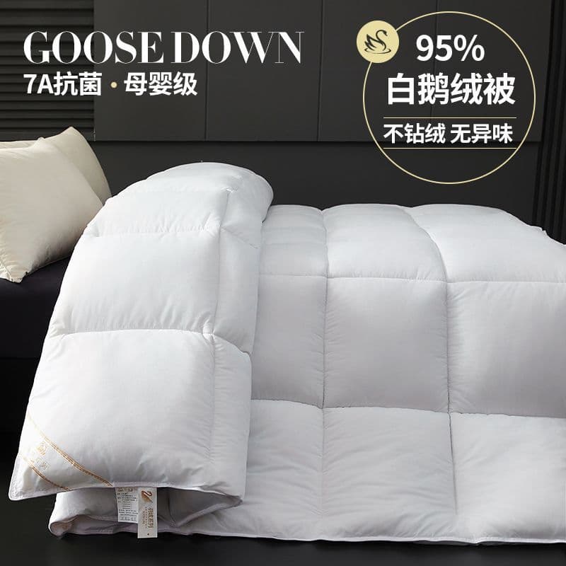 Wholesale of 95% White Goose Down Comforter, Extra Thick Warm Winter Quilt, All-Season Quilt, Air Conditioning Quilt, Single/Double Dormitory Quilt