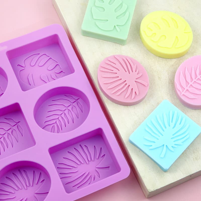 Tasty Spot Creative Silicone Mold 6 Square Oval Leaves Handmade Soap Cake Mold DIY Baking