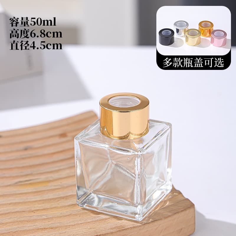 Flame-Free Reed Diffuser Bottle Empty Bottle Car Aromatherapy Bottle Square Diffuser Bottle Essential Oil Glass Bottle Home Decor Ornament
