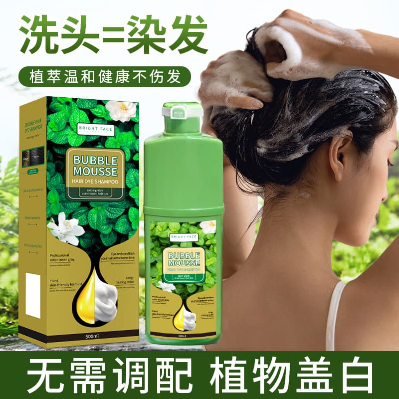 BEIROU Cross-Border Hot Selling Beirou Bubble Hair Dye Green Plant Extract Care Hair Color Cream Lazy Hair Dye