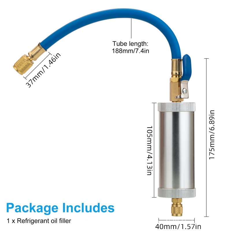 1/4 Inch Pure Liquid Oil Coolant Fill Tube R12 R134A R22 Air Conditioning Automotive Oil Injection Tool
