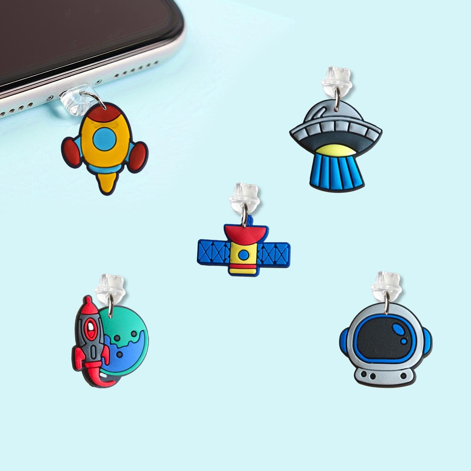 Amazon Space Theme Phone Dust Plug Dunhuang Cross-Border Hot Selling Tail Plug Decorative Pendant Portable Phone Hole Accessory