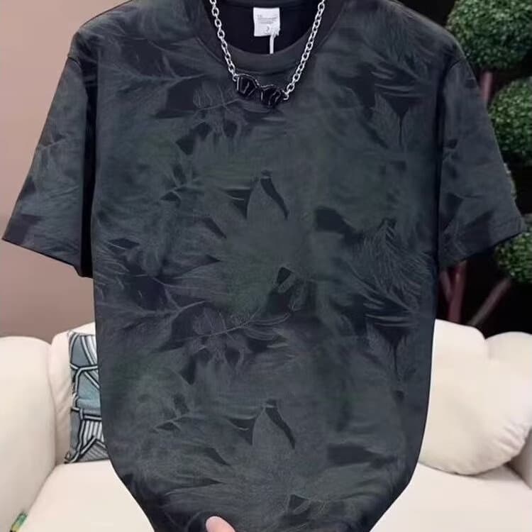 Simple and trendy Harajuku cloth maple leaf print short-sleeved fashion ins new literary art lazy popular versatile temperament