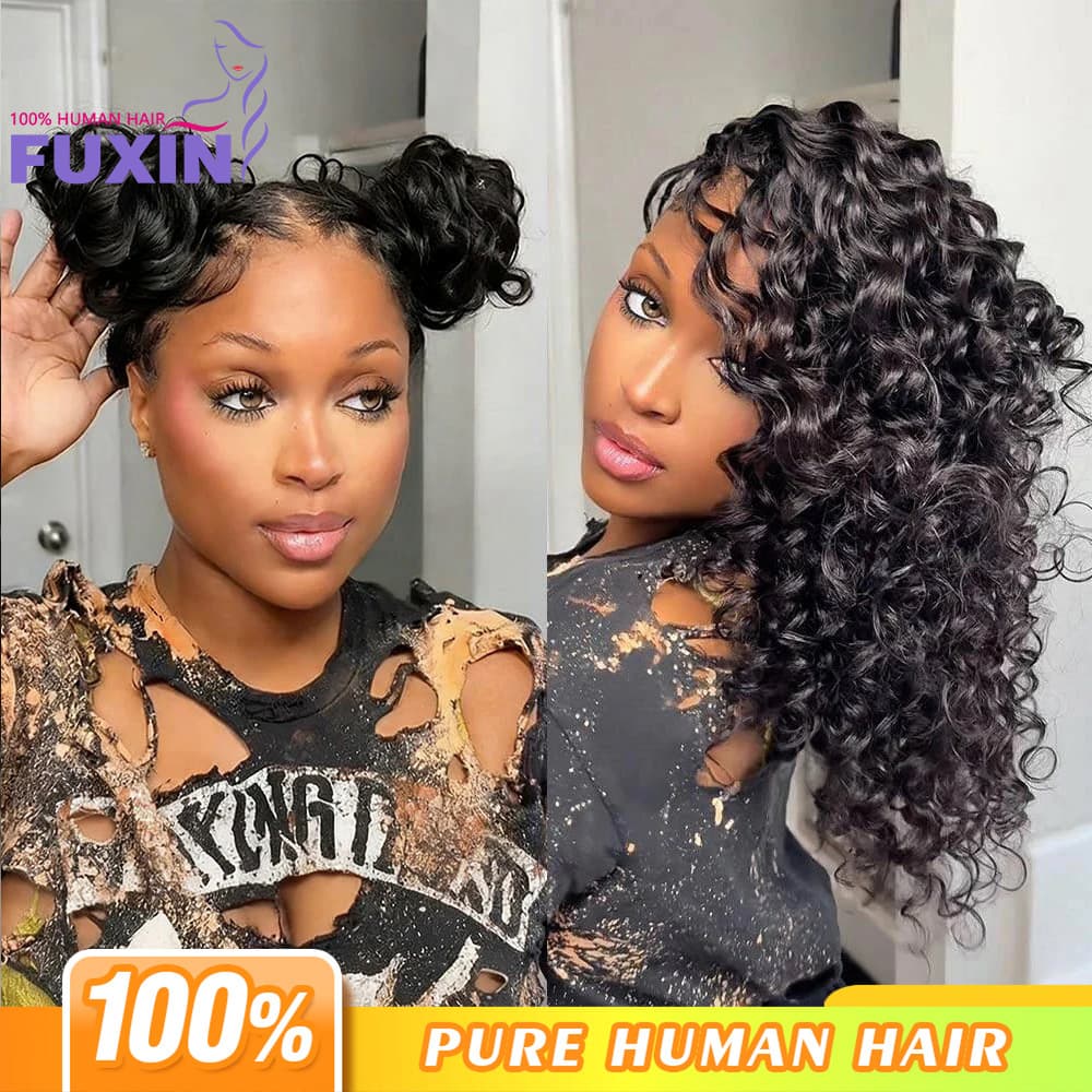 Loose Deep Wave Crochet Human Hair Feather Human Hair Wig Foreign Trade Wholesale