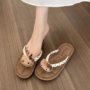 Cross-Border Cute Sweet Cartoon Flip Flops, New Style Toe Separator Sandals, High Appearance, Versatile, Outdoor Casual Slippers