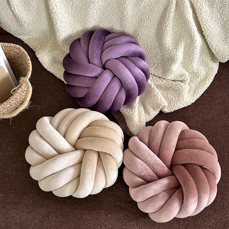 Modern Minimalist Style Office Chair round Sofa Cushion Nordic Knot Ball Pillow Velvet Material Customizable PP Cotton Filling