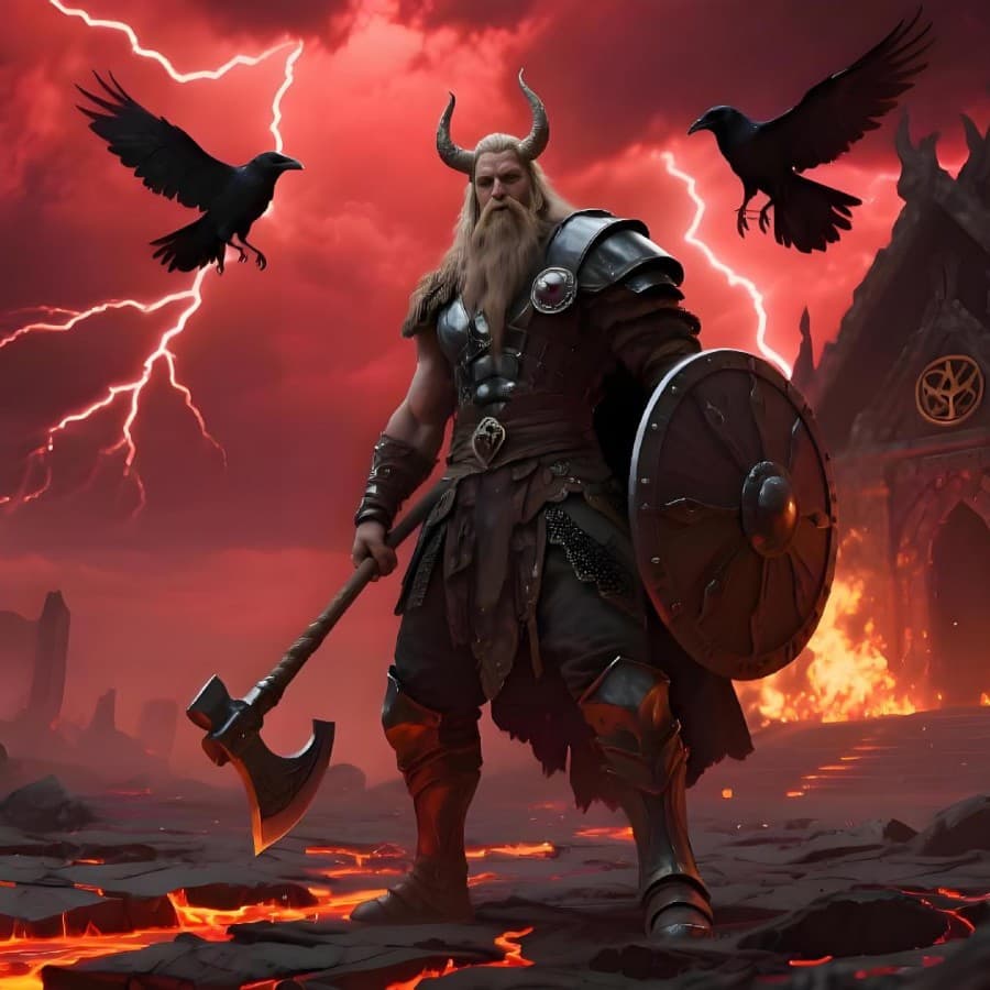 Nordic Viking Mjolnir Hammer Necklace Pendant Game Chaos Blade Axe Keychain