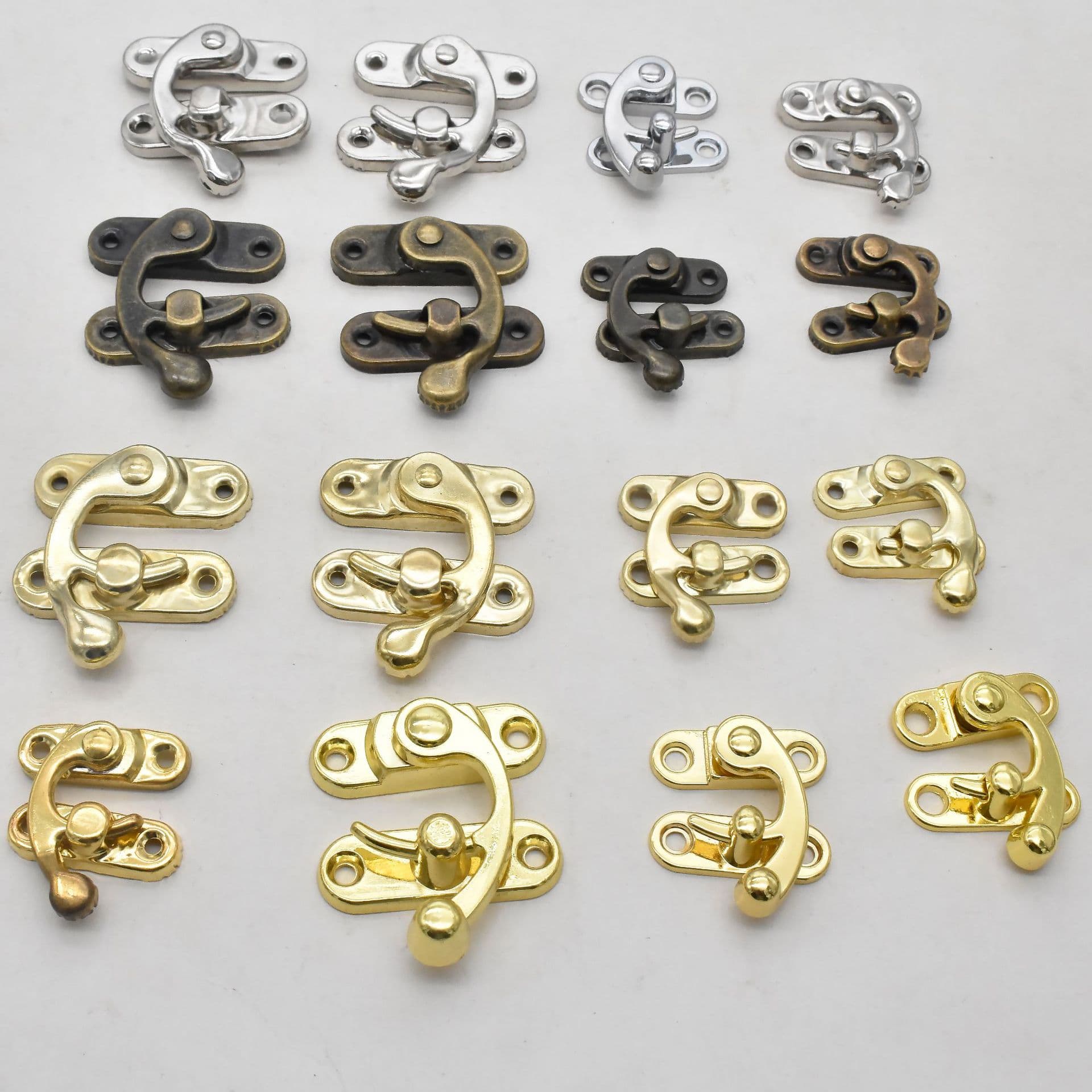 Antique-Style Iron Box Clasp Hook, Wine Box Latch, Gift Box Clasp, Horn Lock, Hidden Box Clasp, New Chinese-Style Packaging Box Accessories