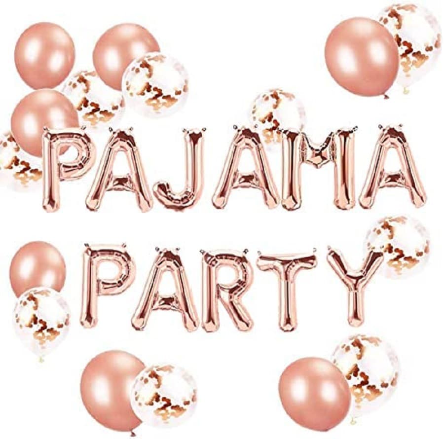 Golden Rose Gold Letters Pajama Party Theme Balloon Women Pajama Celebration Cross Border