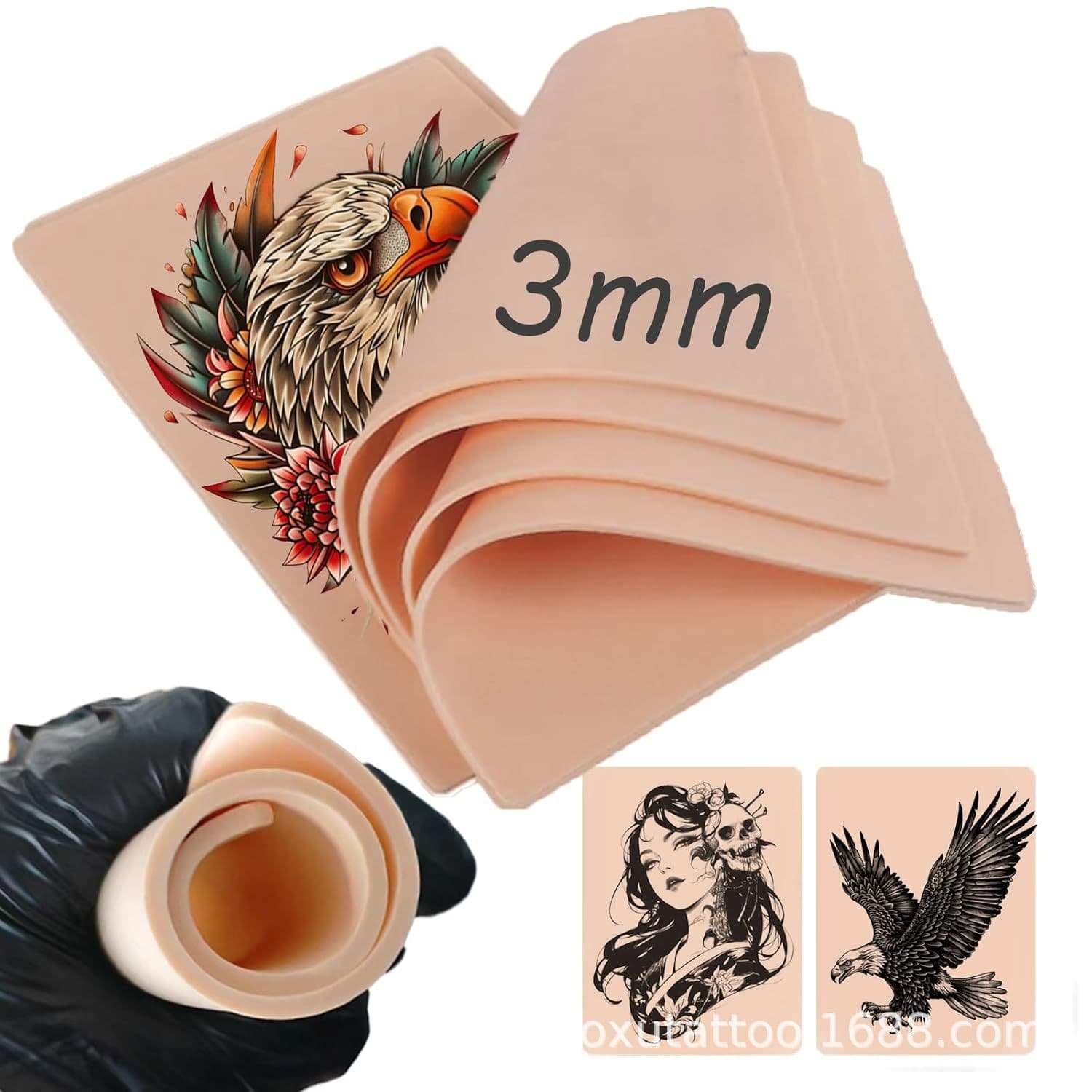 3mm thickened tattoo practice skin small silicone blank tattoo skin double-sided tattoo eyebrow tattoo practice skin tattoo