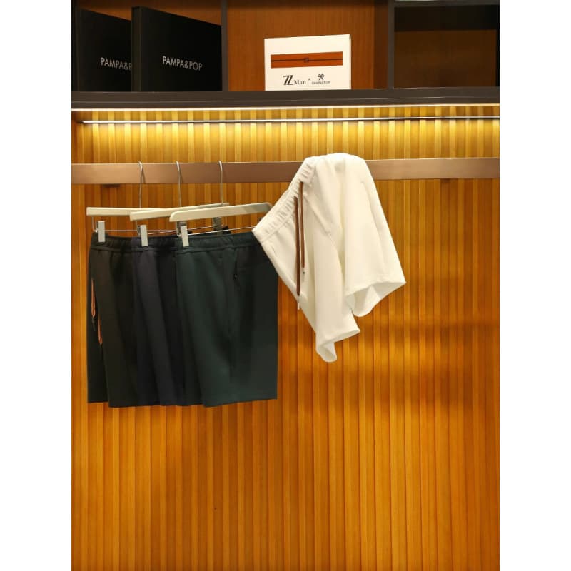 Premium Dual-Color Nylon-Cotton Blend Men's Straight-Leg Casual Athletic Shorts with Stretch for Outdoor, New Summer Style