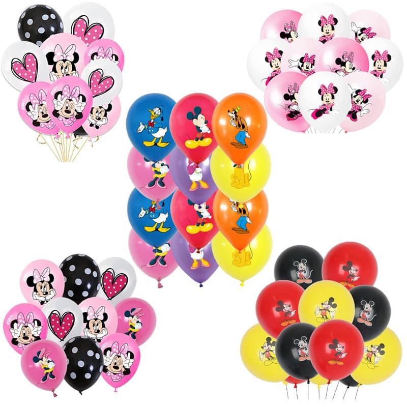 Minnie Mickey Mouse Birthday Party Decoration Girl 12-inch Latex Balloon Set Decoration Supplies