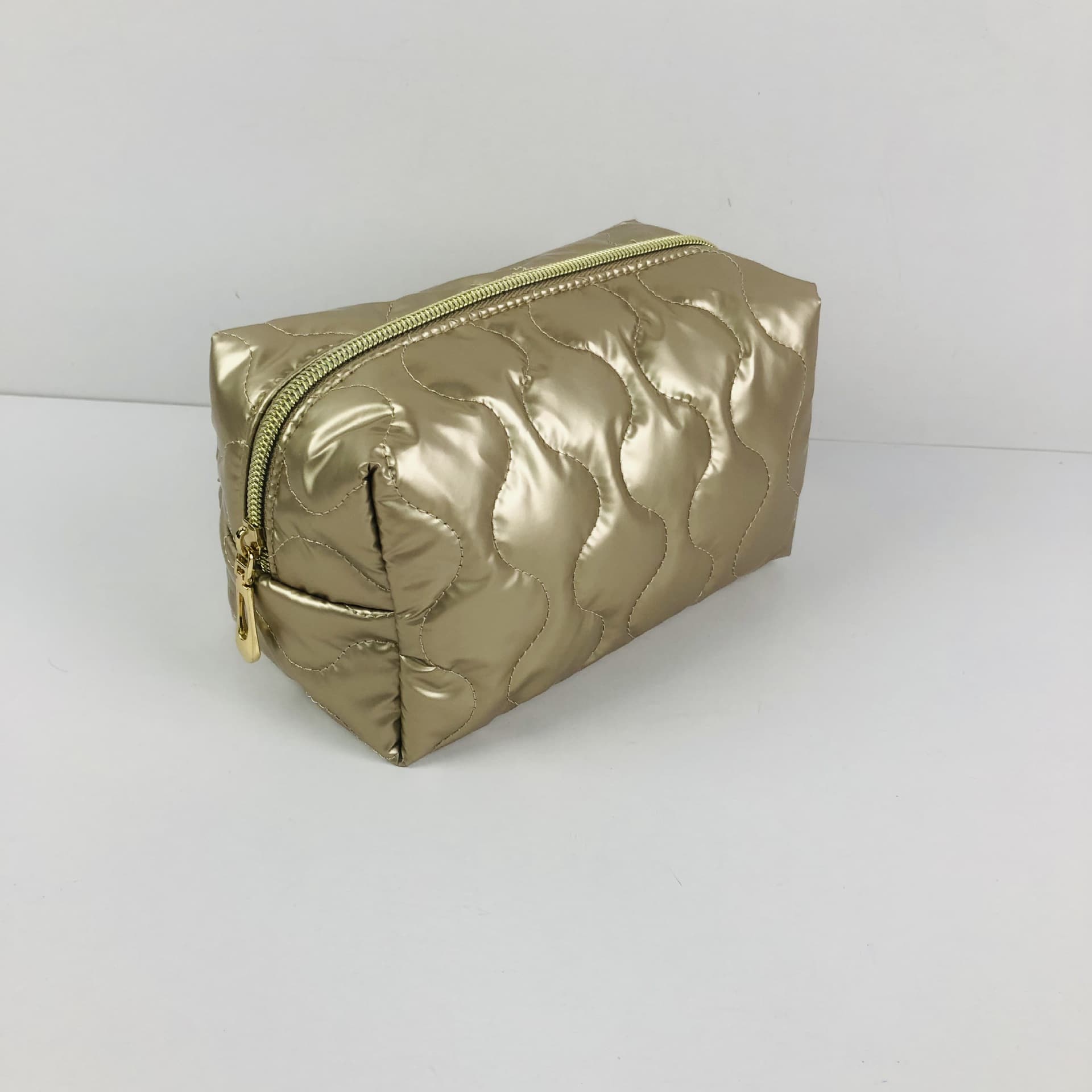 New Quilted Octagonal Bag Toiletry Bag Cosmetics Storage Padded Travel Portable Zipper Makeup Portable Storage Bag