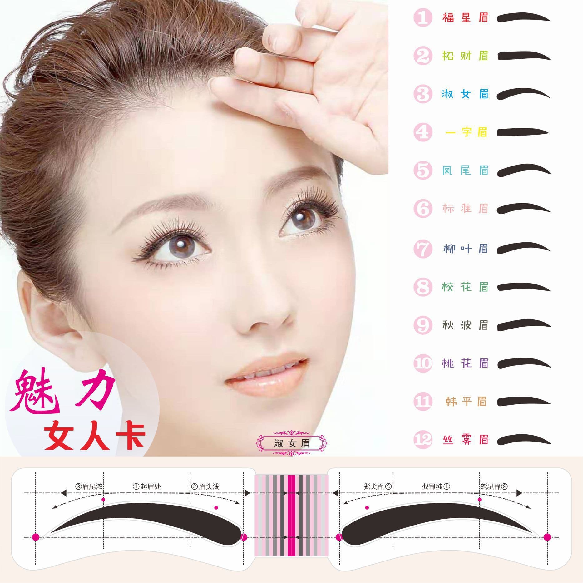 Customizable Eyebrow Stencils and Stickers