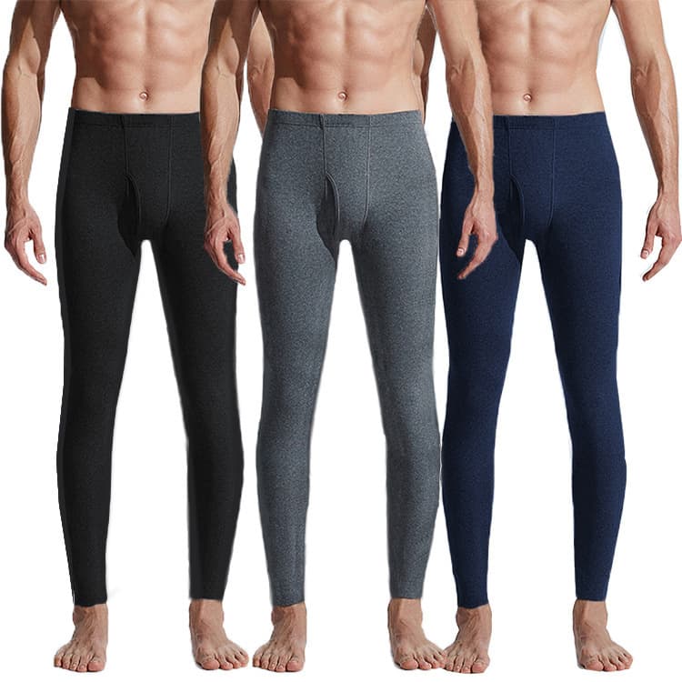 Warm Pants Men German Fleece Double-Sided Brushed No-Mark Autumn/Winter Thickened Inner Wear Plus Size Tight Heat-Generating Underpants Thermal Pants