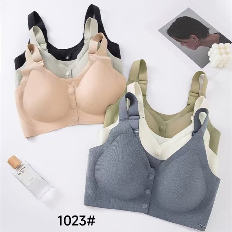 Seamless Beautiful Back Front-closure Bra for Plus-size Middle-aged Mothers, Wire-free Push-up Anti-droop Nursing Bra