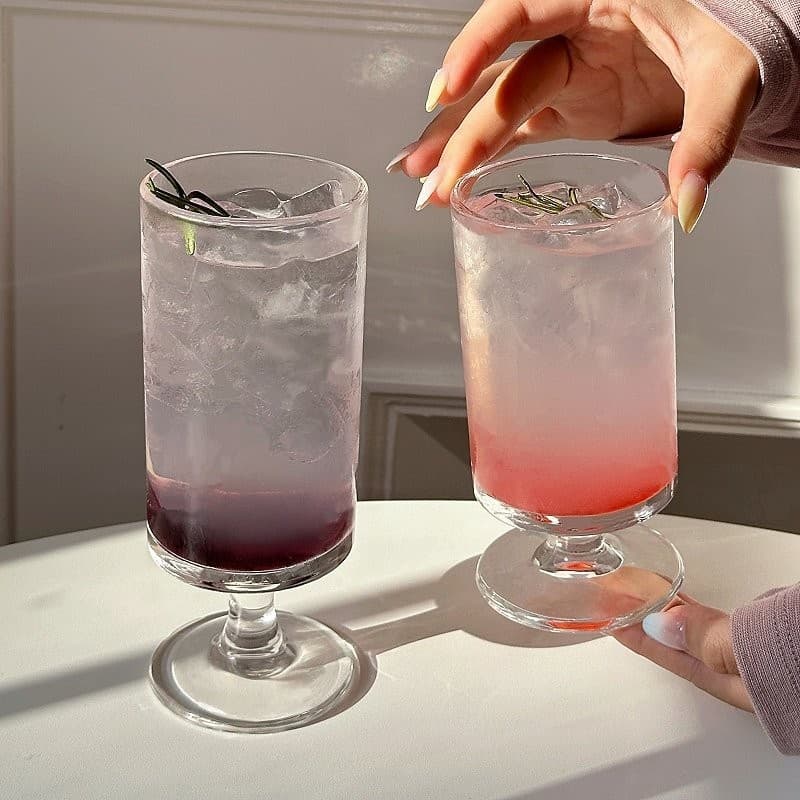 Summer ins style tall juice cup glass cup cafe milk tea cold drink cup cocktail drink cup drink cup