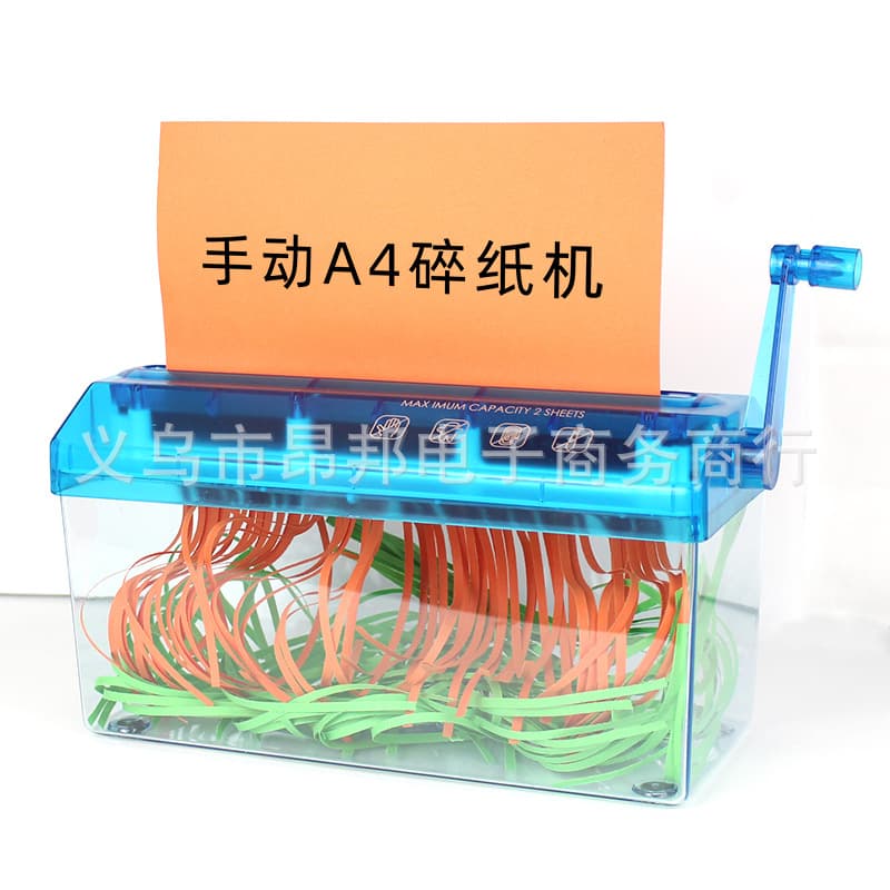 Mini Desktop Strip Manual Shredder, Small Hand-Crank A4 Shredder, Paper Cutter for Direct Export