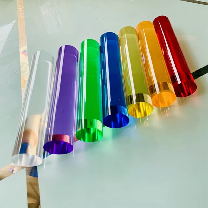Manufacturer direct colored acrylic rods, custom PMMA transparent round rods in red/yellow/blue/green/purple/orange