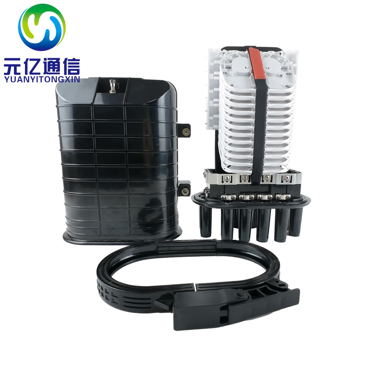 12-288 Core Heat Shrinkable Cap-Type 1 In 8 Out Optical Cable Joint Closure FTTH Splice Box PC+ABS Material