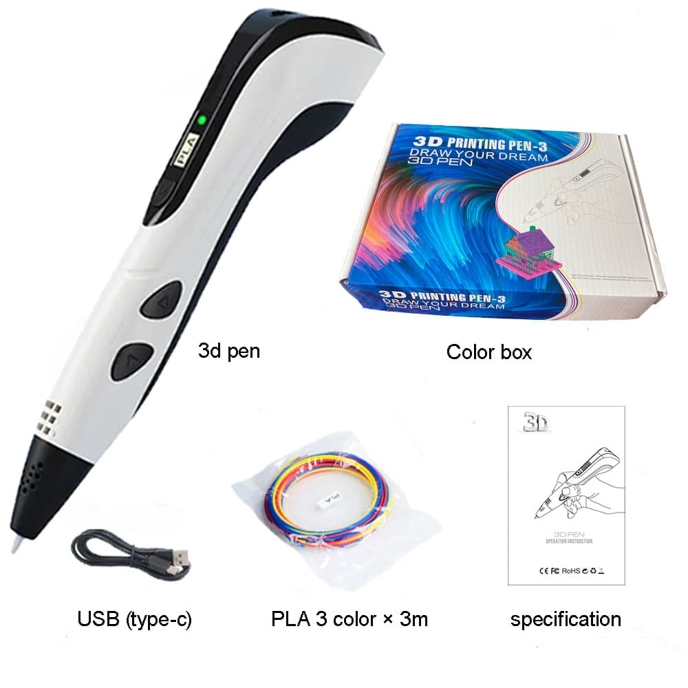 Factory Direct 3D Printing Pen High Temperature Cross-Border Premium 3D Pen Kids Educational DIY 3D Doodle Drawing 3Dpen